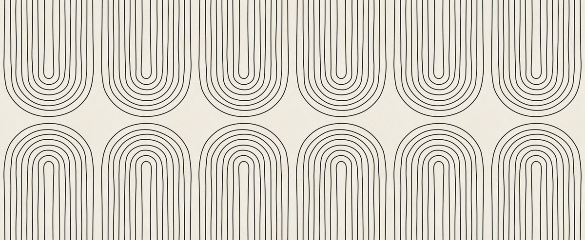 Fresque murale minimaliste en lignes arquées in your room — zoomed