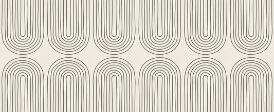 Minimalistisches lineares Kunstmuster als Wandbild in Bogenform