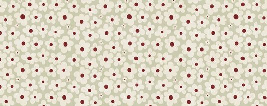 Retro Sage Daisy Meadow Wall Mural