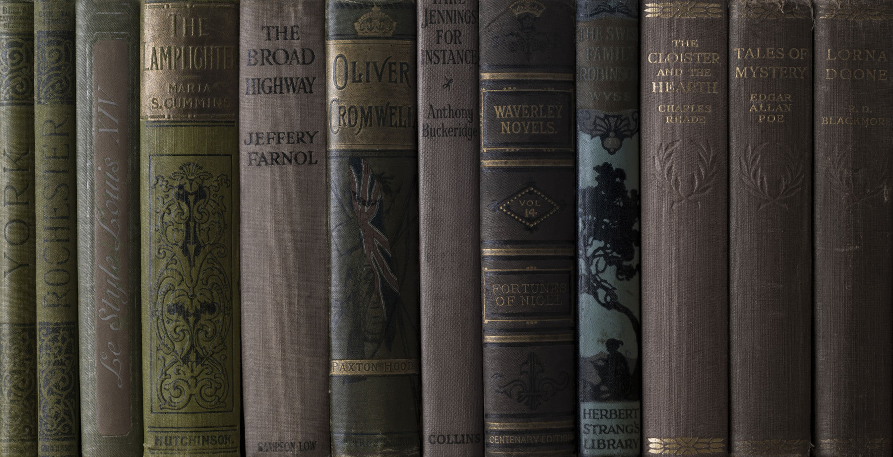 Wandbild Vintage Buchrücken-Bibliothek Sammlung