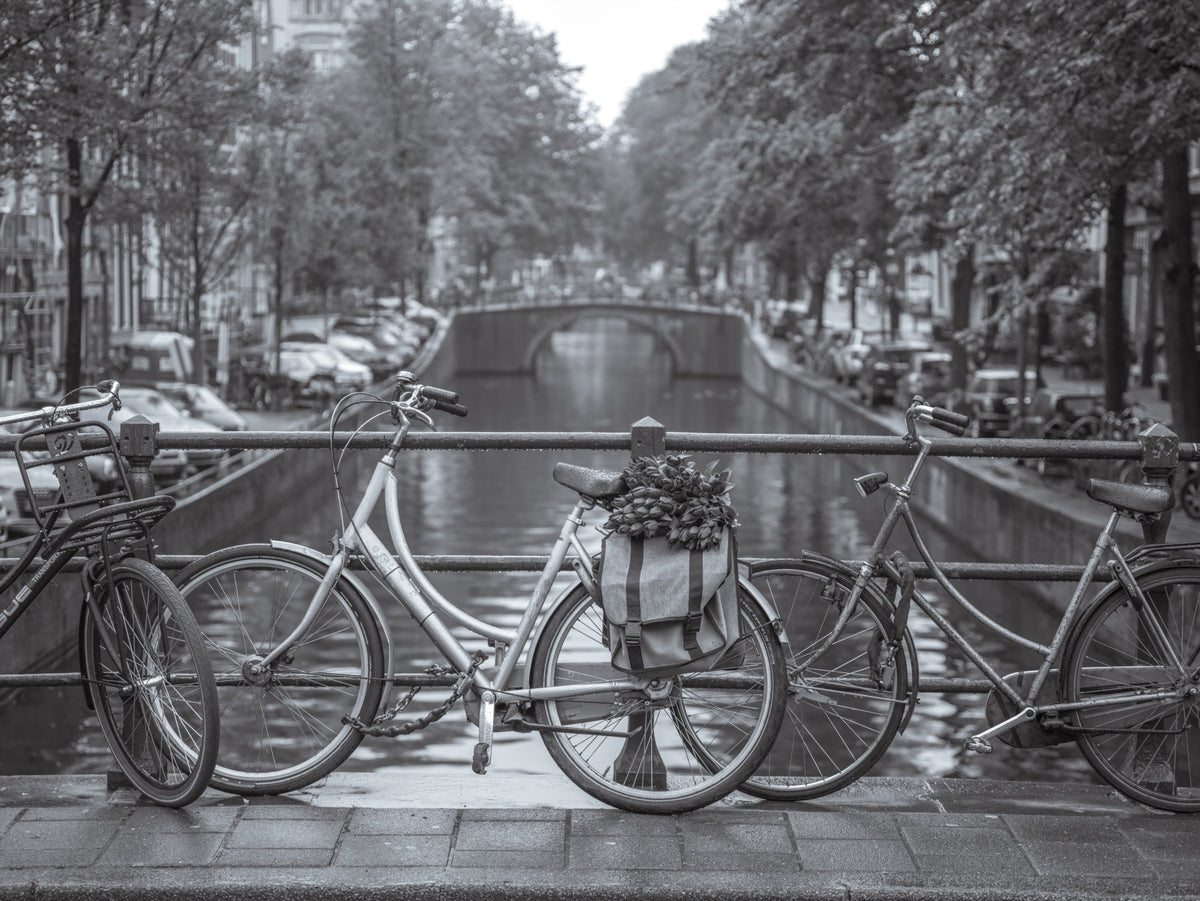 Amsterdam Canal Bicycle Scene Wall Mural in your room — zoomed