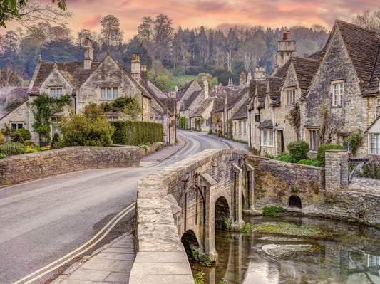 Cotswold Village Sunset Wall Mural