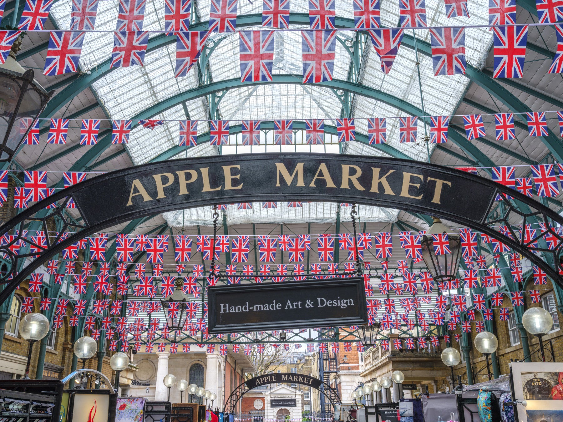 Covent Garden Union Jack -juhlateemainen seinämaalaus