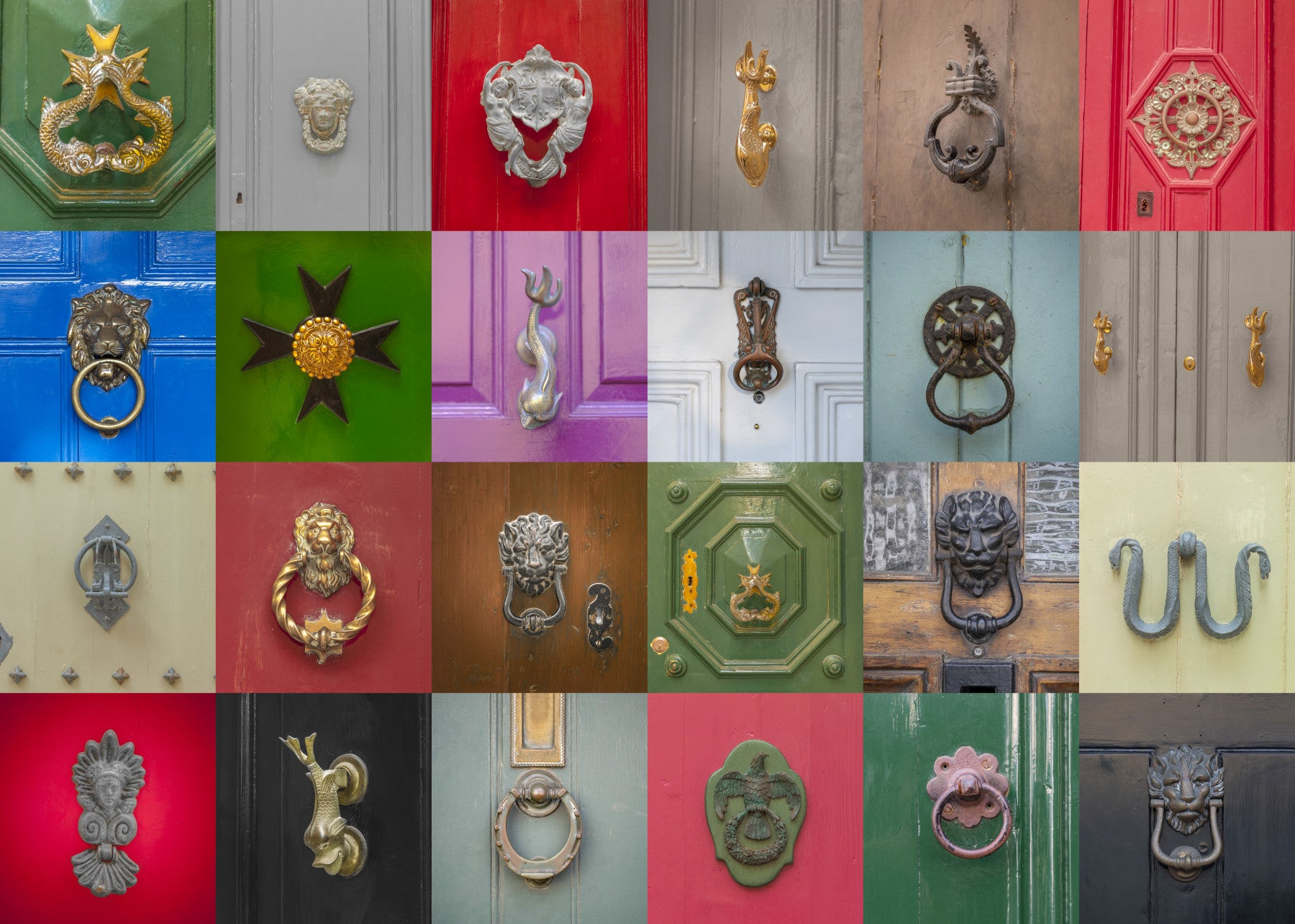 Klassiske dørklokker mosaikk veggmaleri