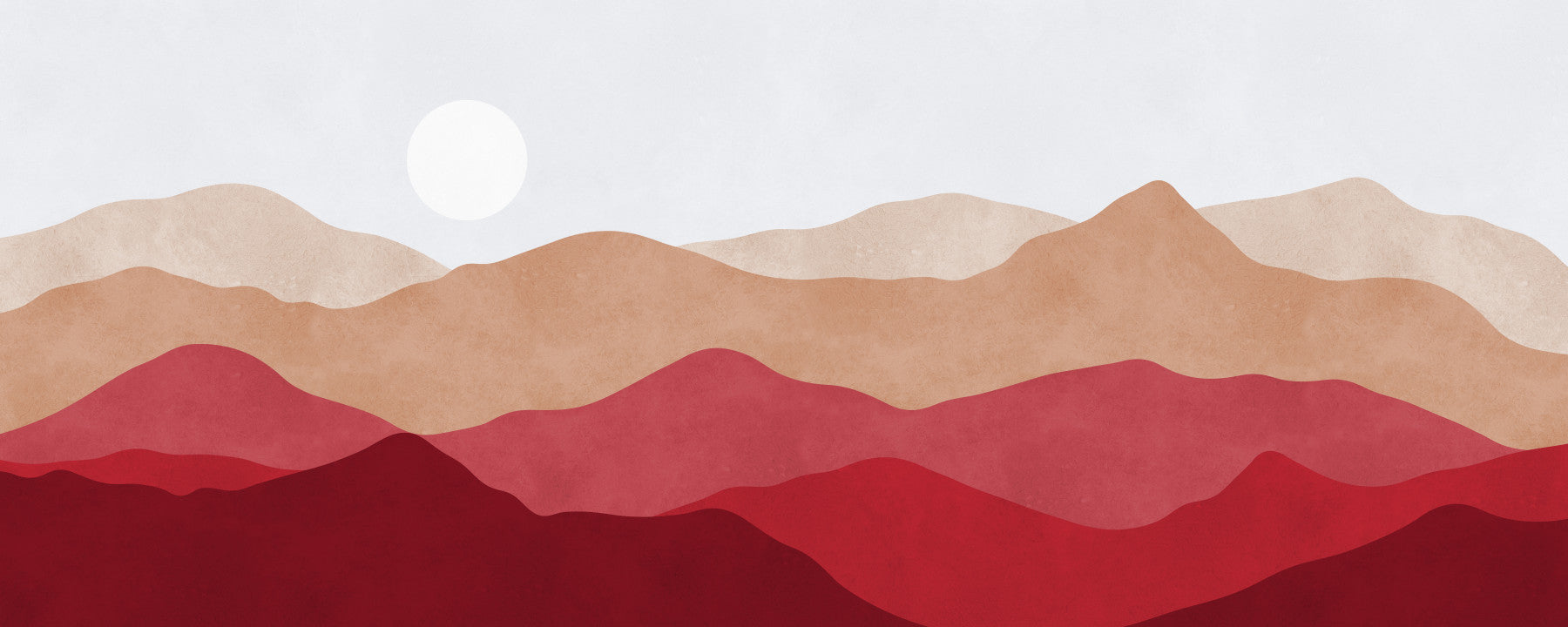 Crimson Mountain Horizon Wall Mural