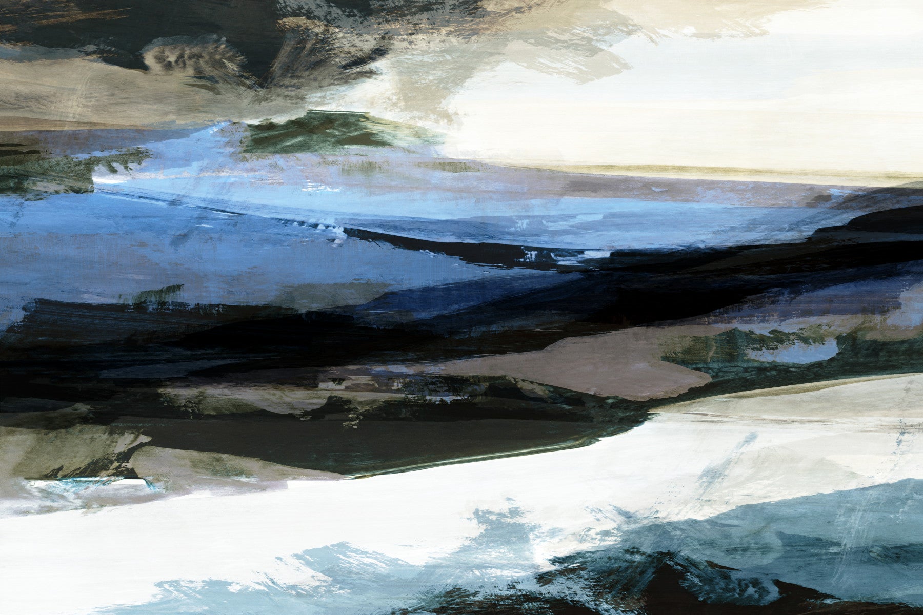 Abstracte Horizon Penseelstreken Muurmuurdecoratie