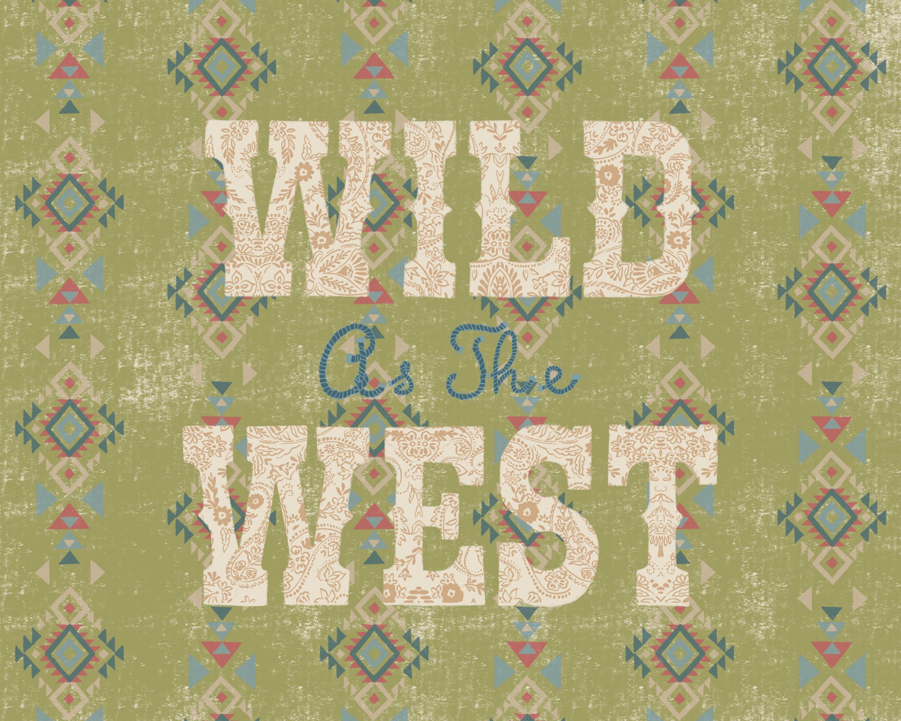Wandbild mit Western-Folklore-Schriftmuster