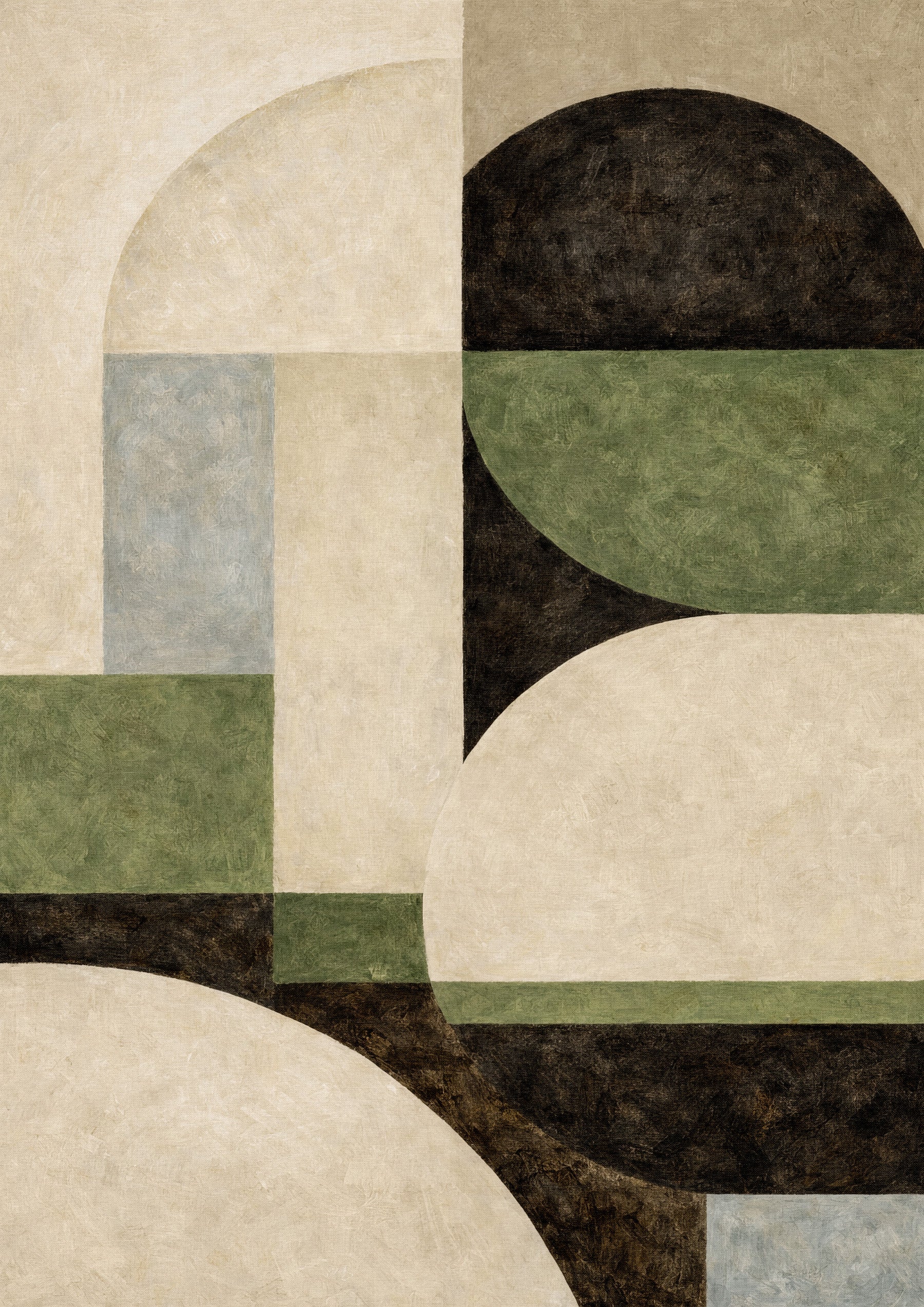 Geometric Earth Tone Arcs Wall Mural with layered arch pattern GD11245