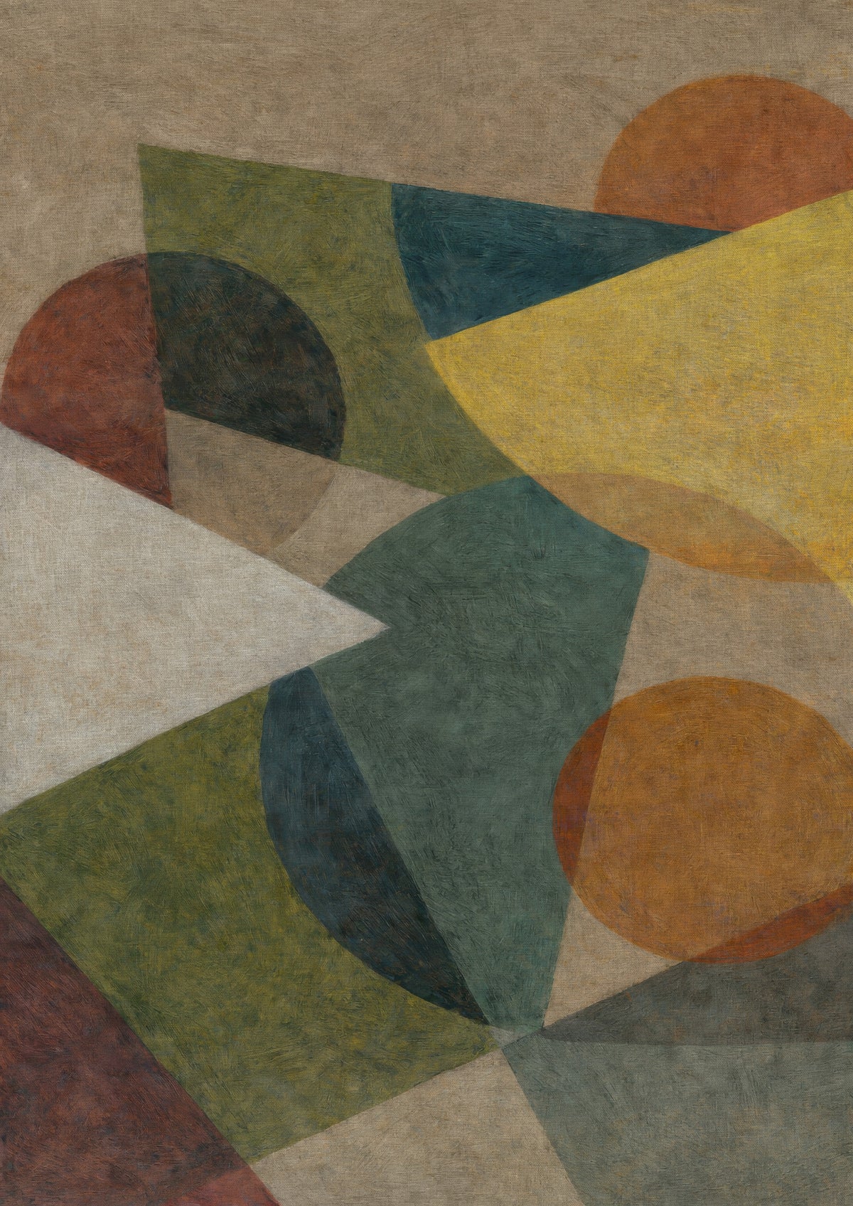 Abstracte geometrische aardetinten muurschildering
