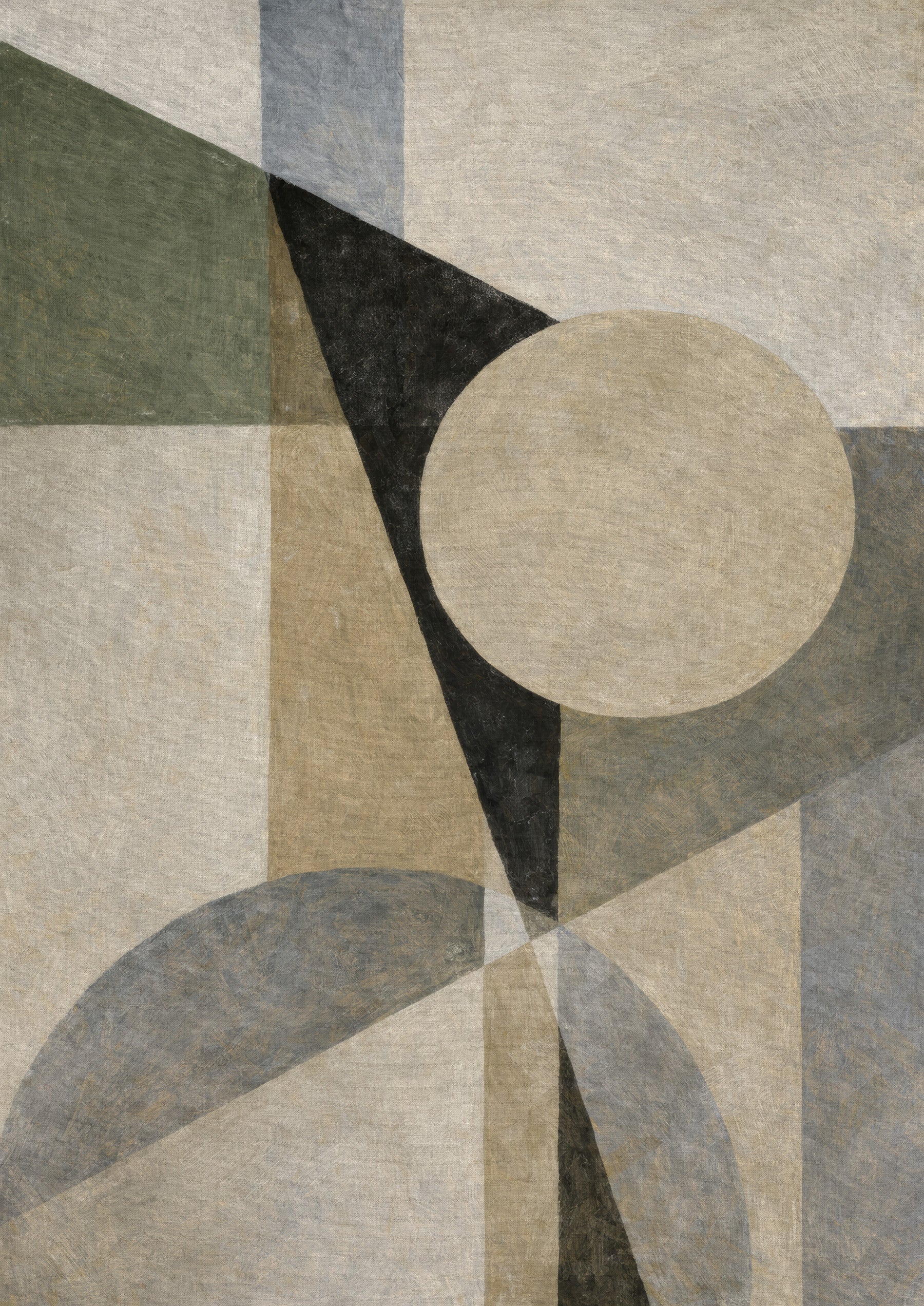 Minimalist Geometric Shapes Wall Mural with abstract circular design GD11249