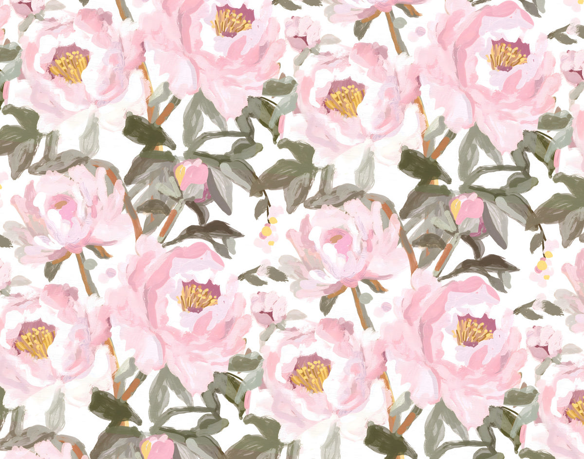 Carta da parati Giardino di Peonie Rosa Pallido⁠