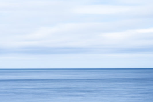 穏やかな青い地平線の海景壁画