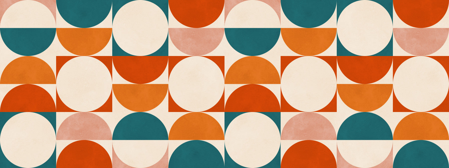 Papier peint mural motif grille de demi-cercles abstraits