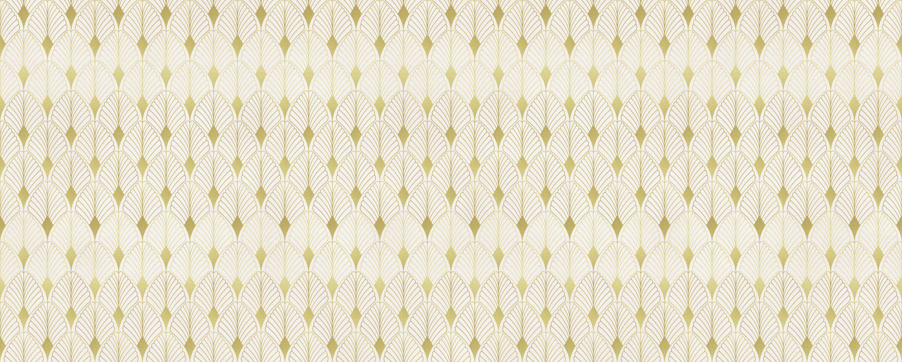 Goldenes Art-Deco-Fächer-Motiv Wandbild