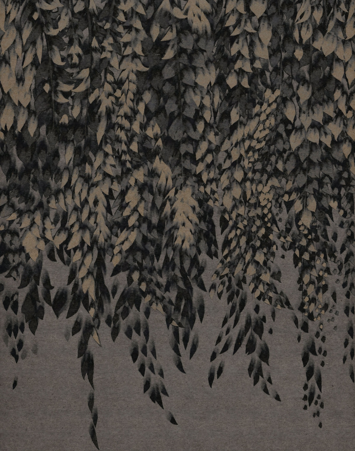 Ink-Wash Trailing Willow Study Wall Mural in your room — zoomed