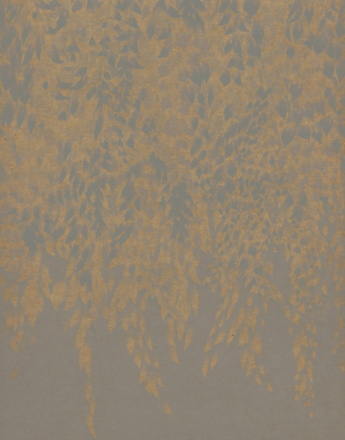 Ethereal Willow Cascade i neutrale toner vægmaleri in your room — zoomed