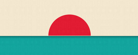 Fresque murale minimaliste Paysage marin au soleil rouge