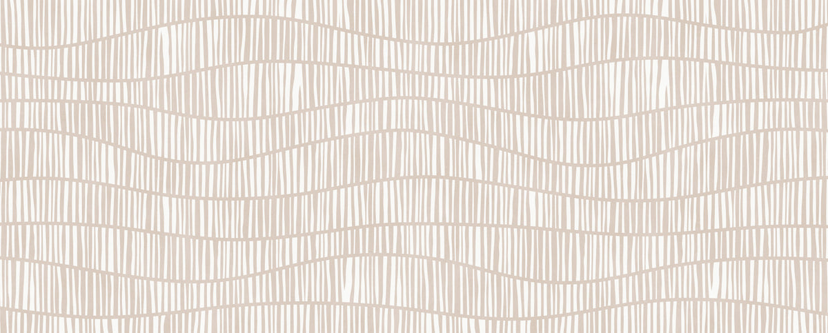 Papier peint mural minimaliste à lignes verticales ondulées en taupe in your room