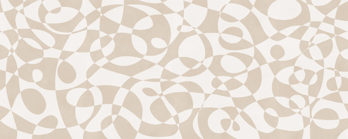 Minimalistisches Wandbild mit fließender Geometrie