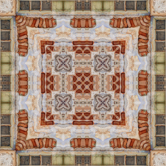 Rustikales Ziegelmauer-Mosaik-Tapetenmuster