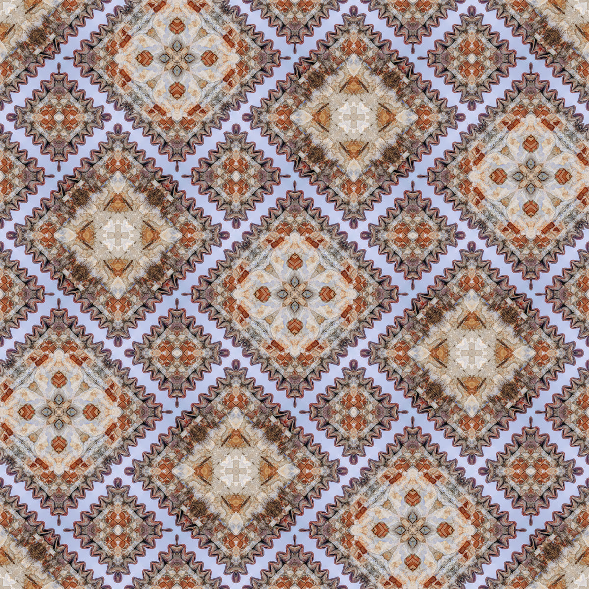 Papier peint mosaïque à treillis diamant rustique in your room — zoomed