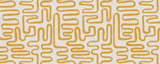 Papel de Parede Mural com Padrão Linear Labirinto Dourado