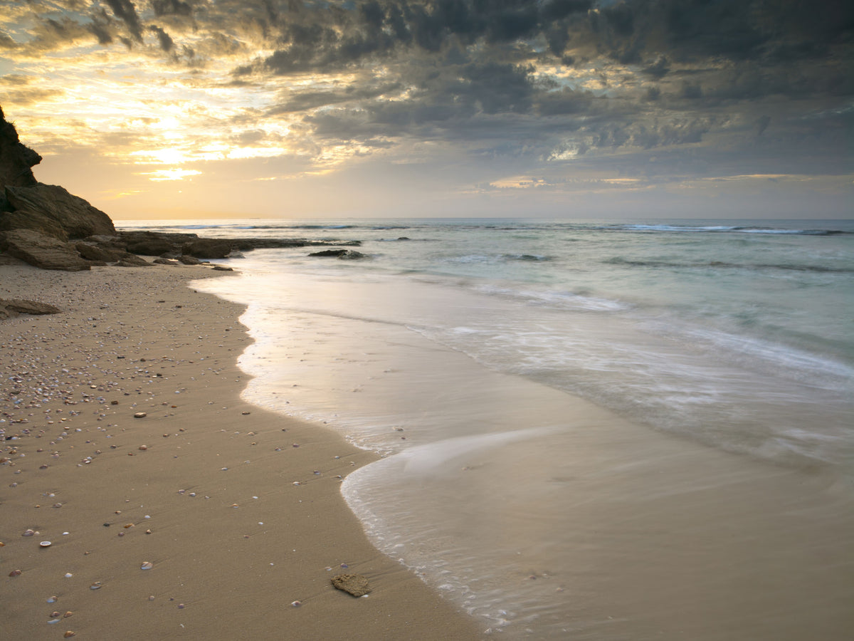 Golden Hour Coastal Tide Muurdecoratie