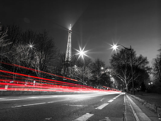 Natt i Paris stadslandskap väggmålning