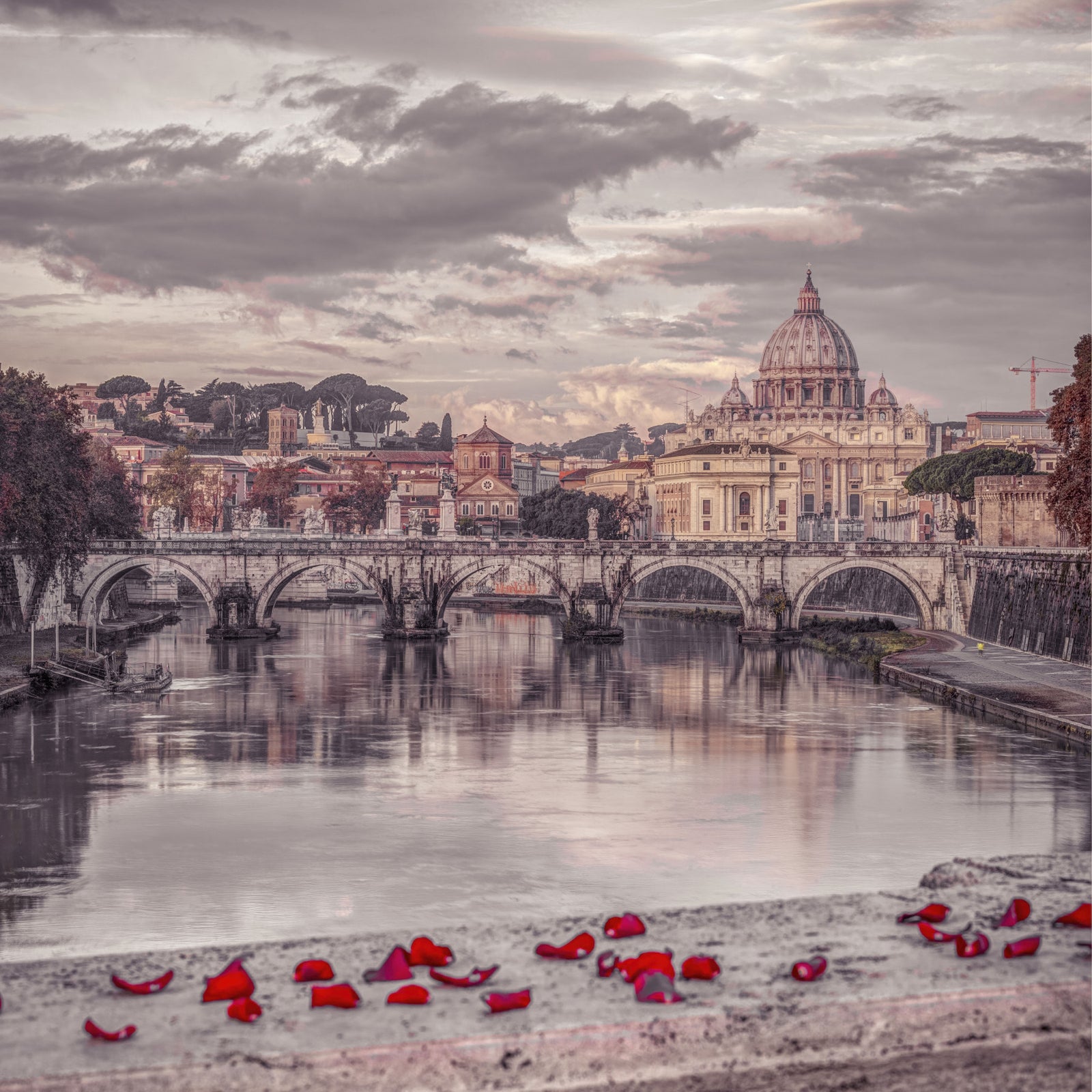 Wandbild Twilight St. Peter's Basilica View