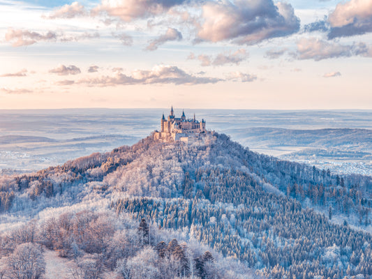 Misty Mountain Fortress Panorama Wall Mural