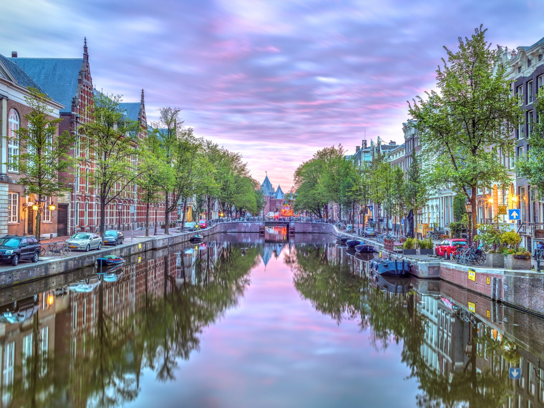 Fototapeta Ścienna Zmierzch nad Kanałem w Amsterdamie