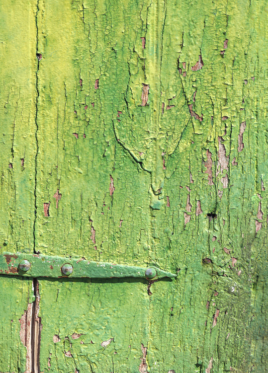 Pictură murală cu balama din lemn verde în stil rustic industrial