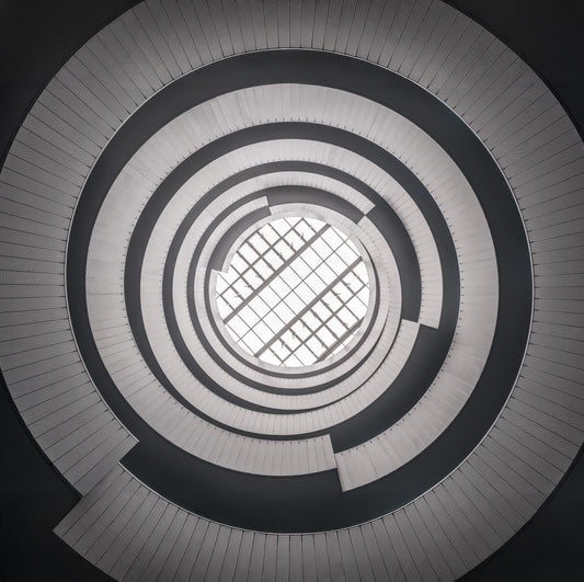 Tapet mural cu perspectivă de luminator concentric