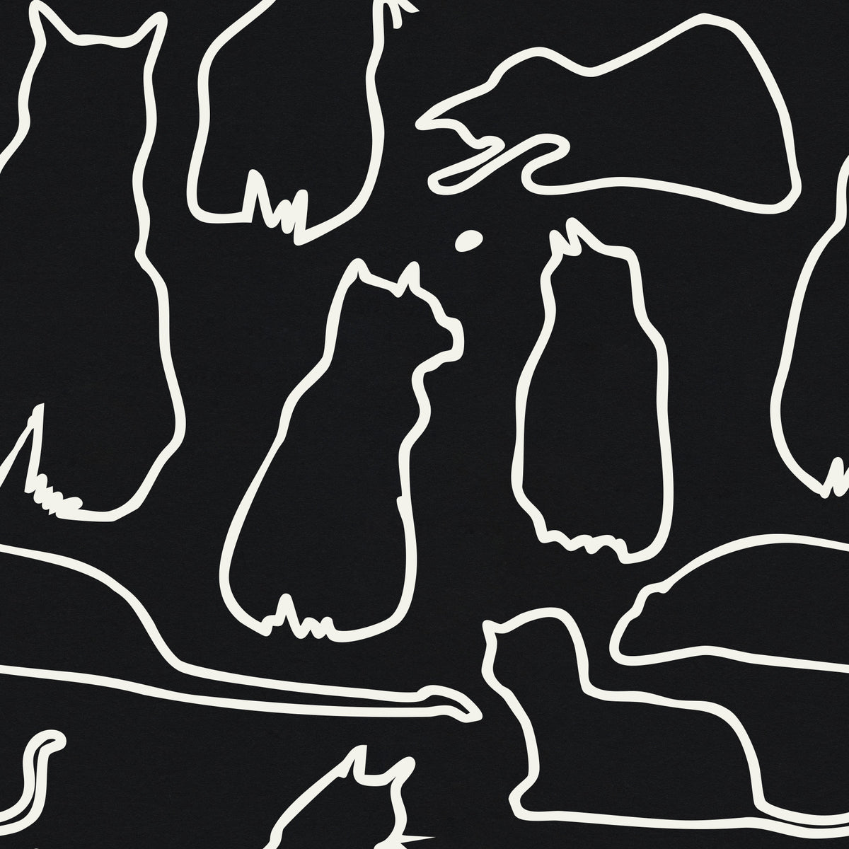 Munki and the Spot - Carta da parati nera e crema in your room — zoomed