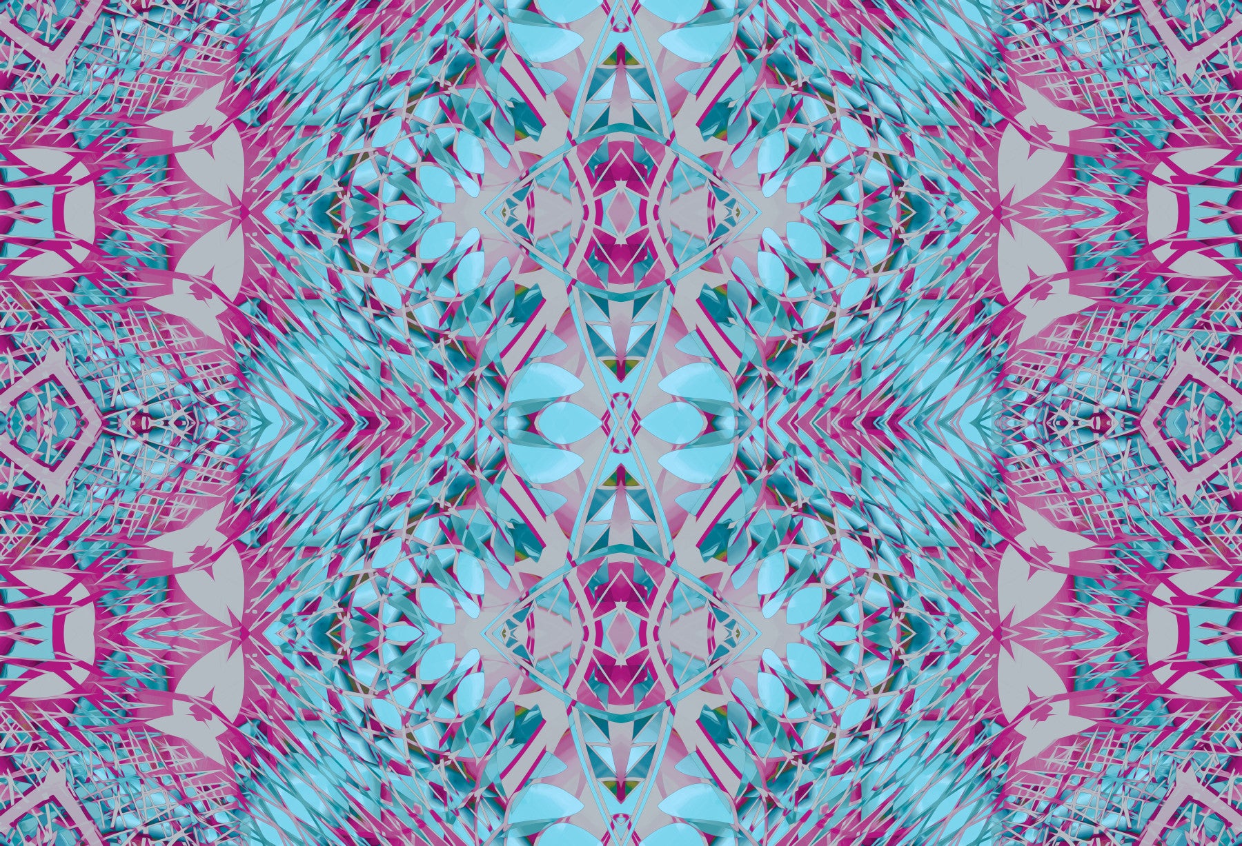Magenta & Turquoise Abstract Ornamental Lattice Wallpaper - AMBER DESIGN Wallpaper Wallpaper⁠