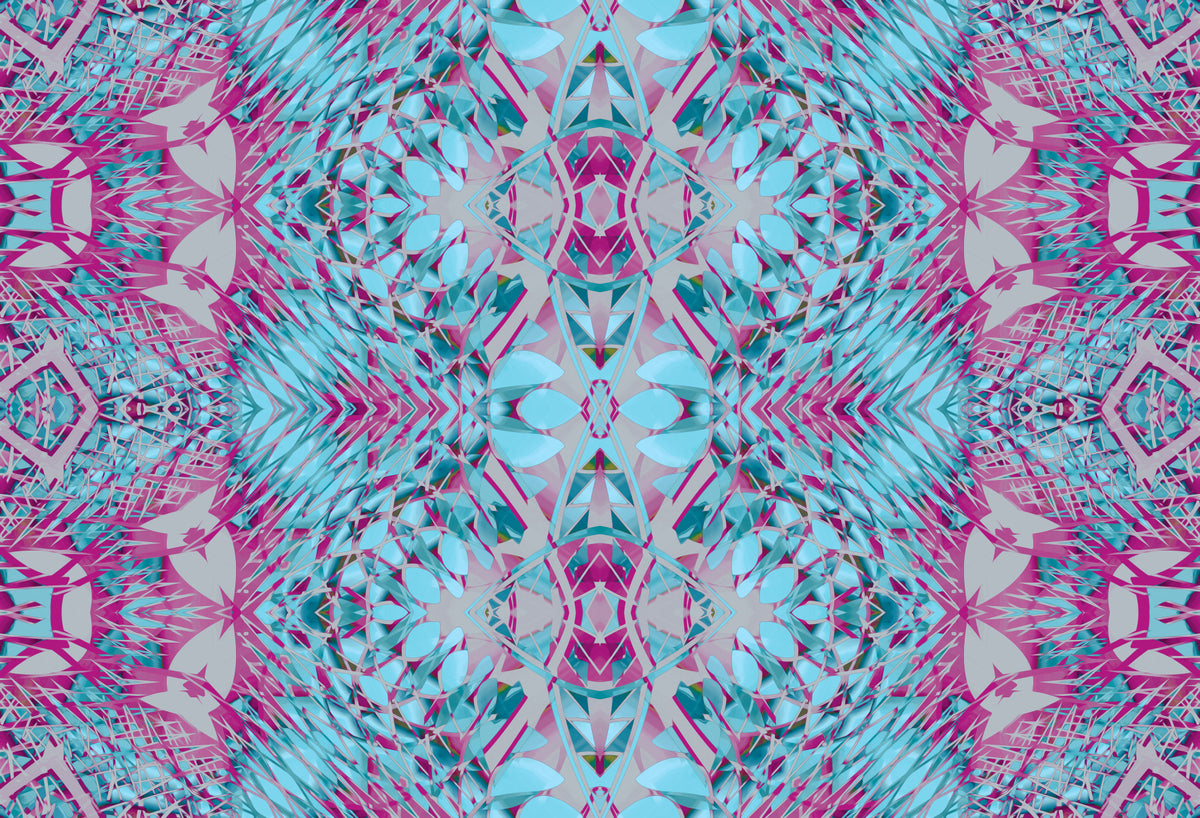 Fuchsia & Turquoise Contemporary Baroque - BELLAGIO Wallpaper in your room — zoomed
