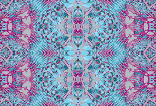 Magenta & Turquoise Abstract Ornamental Lattice Wallpaper - AMBER DESIGN Wallpaper Wallpaper⁠