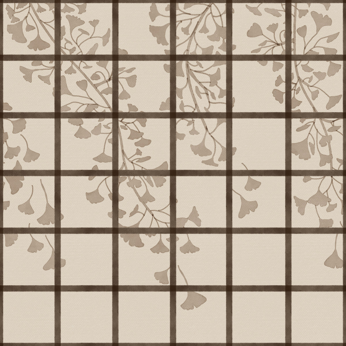 Ginkgo-Blätter hinter japanischem Shoji-Schirm Wandbild in your room — zoomed