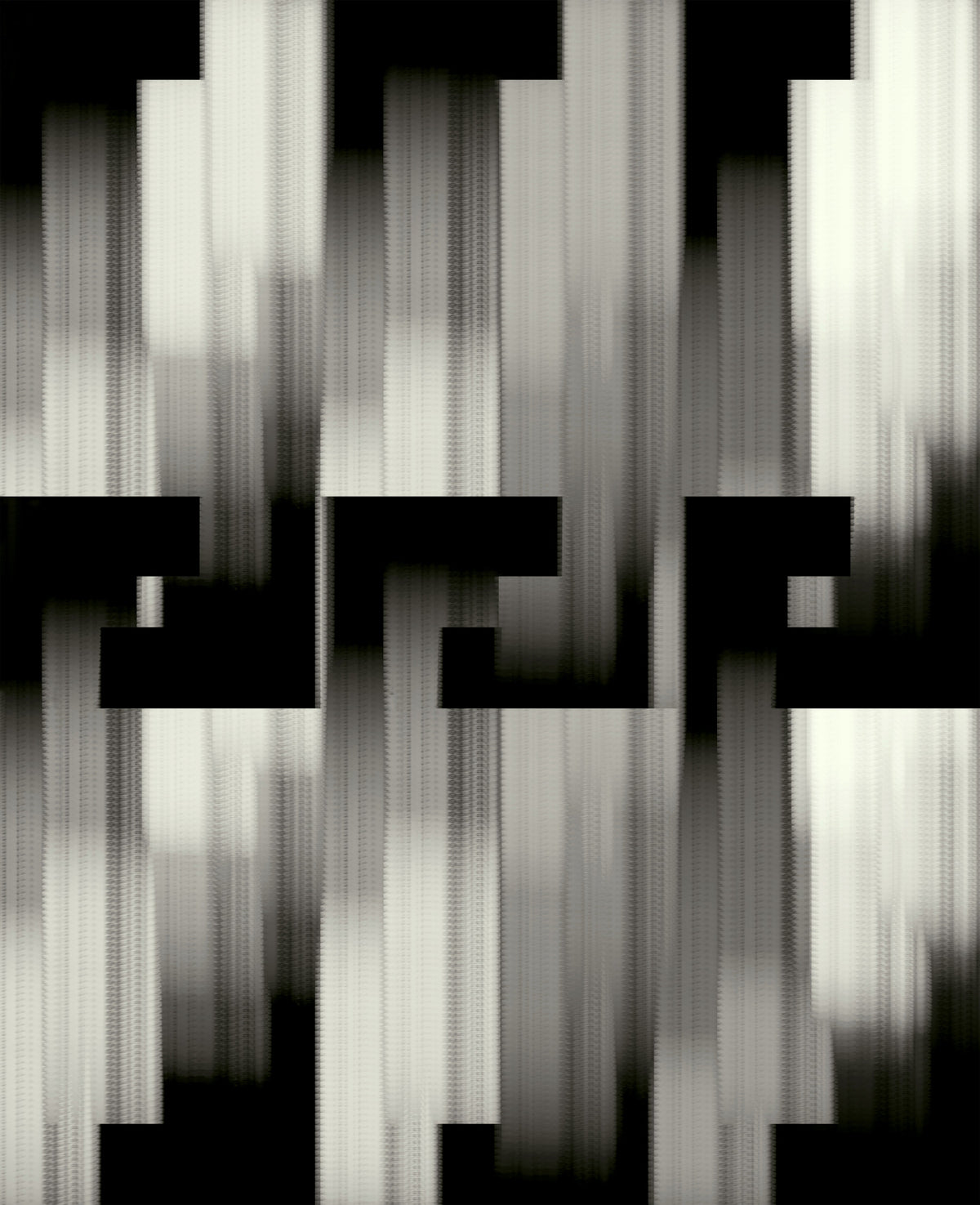 Geometría azteca en blanco y negro - Papel tapiz MOCHE in your room — zoomed