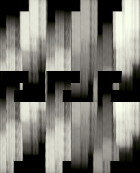 Papel Tapiz Monocromo Geométrico Precolombino - MOCHE