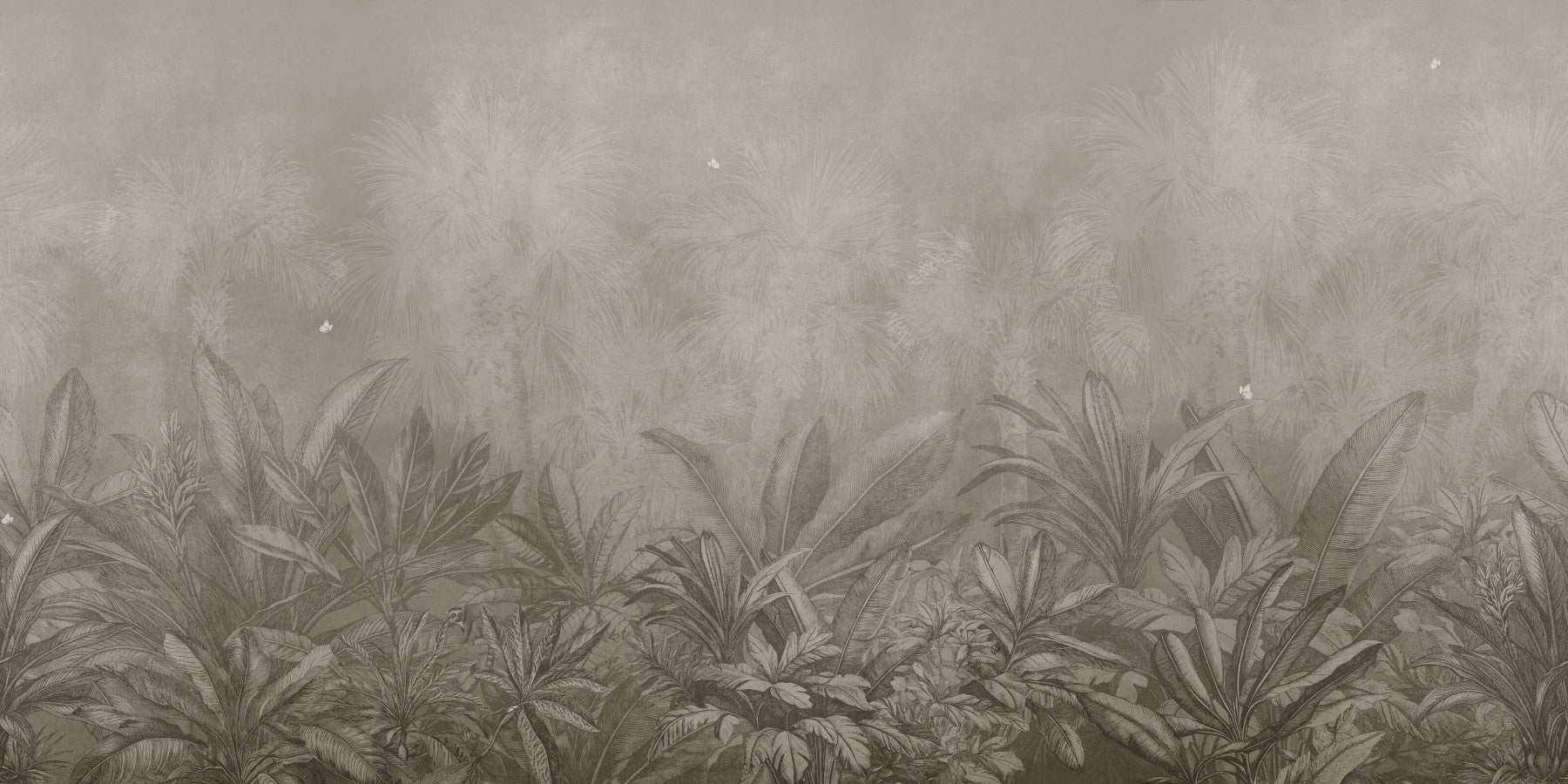 Jungle Mists - Sepia Vægmaleri
