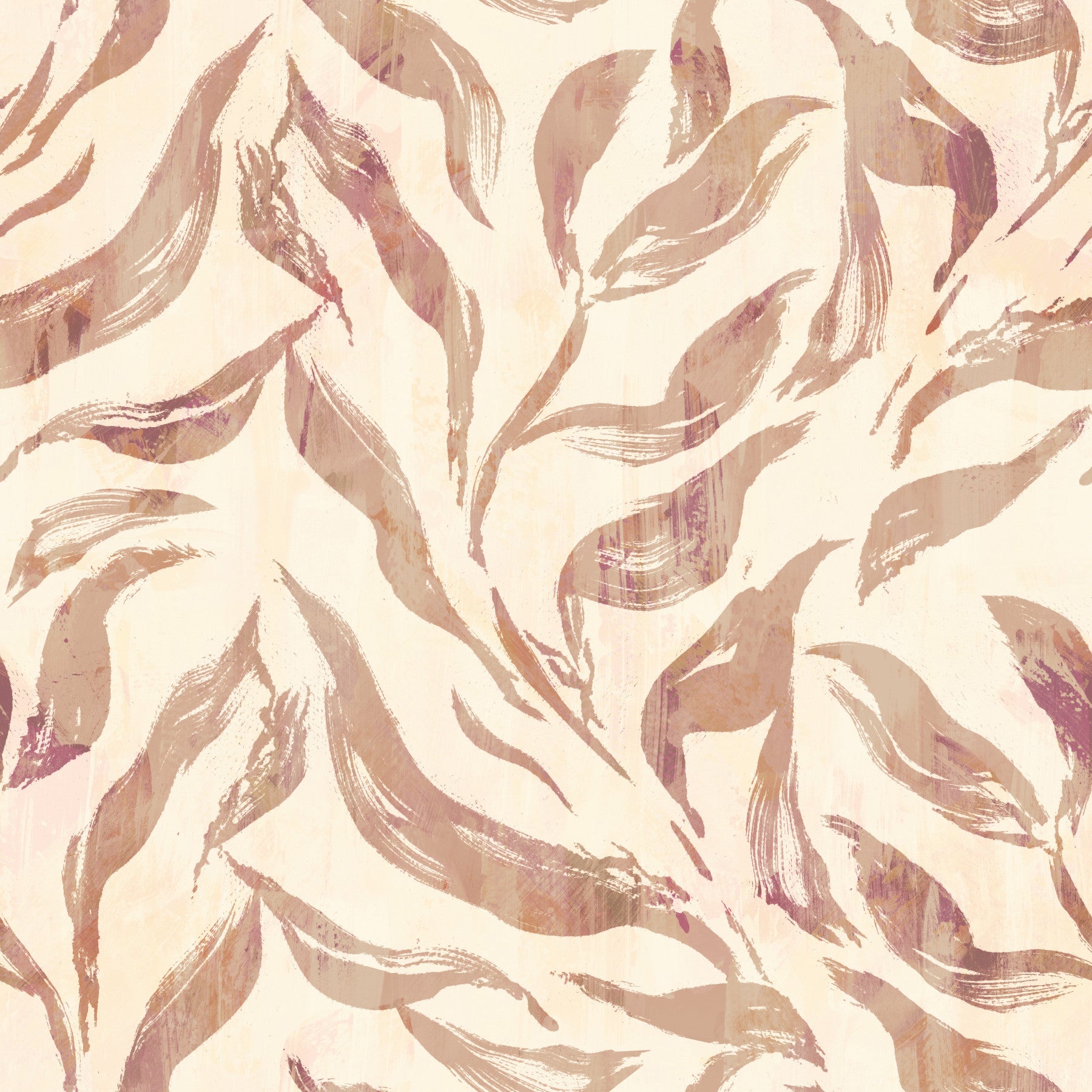 Abstract Painted Leaf Swirls Wallpaper⁠