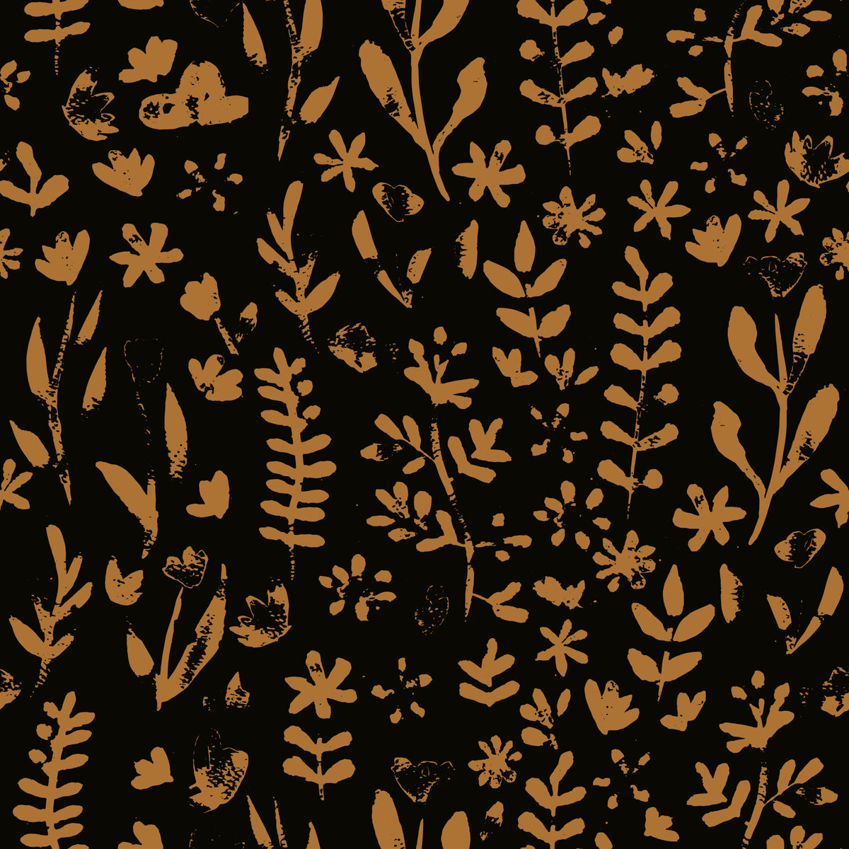 Tapet cu schițe botanice rustice și pământii in your room — zoomed