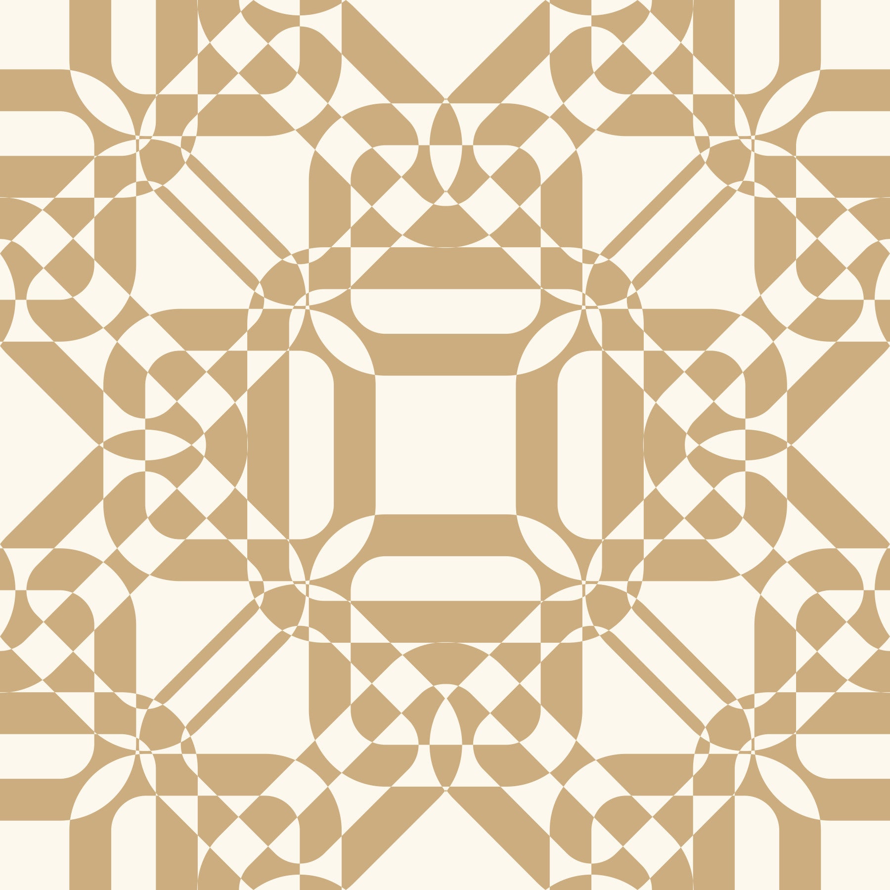 Golden Geometric Interlocking Pattern Wallpaper⁠