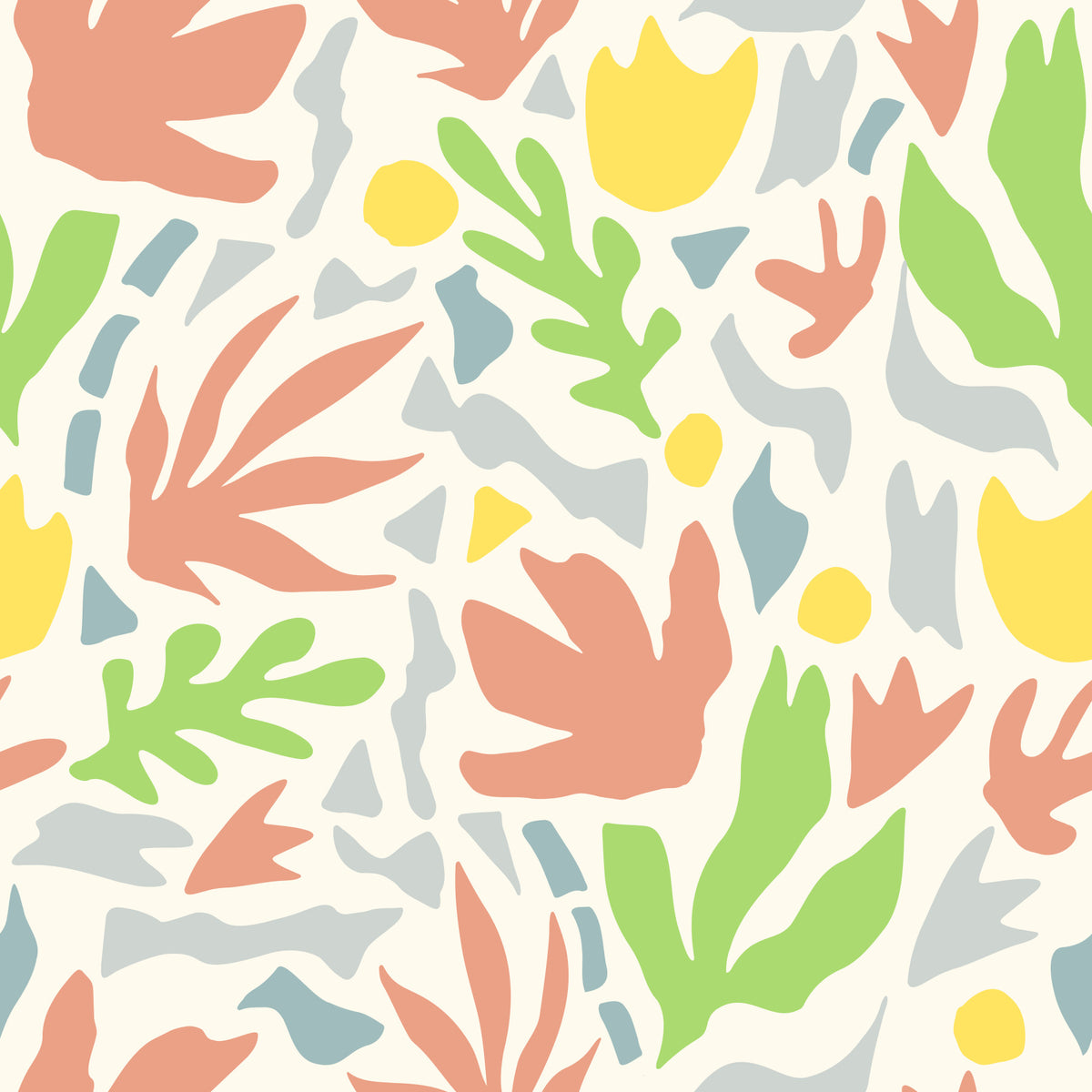 Tapet cu decupaje botanice abstracte inspirate de Matisse⁠ in your room