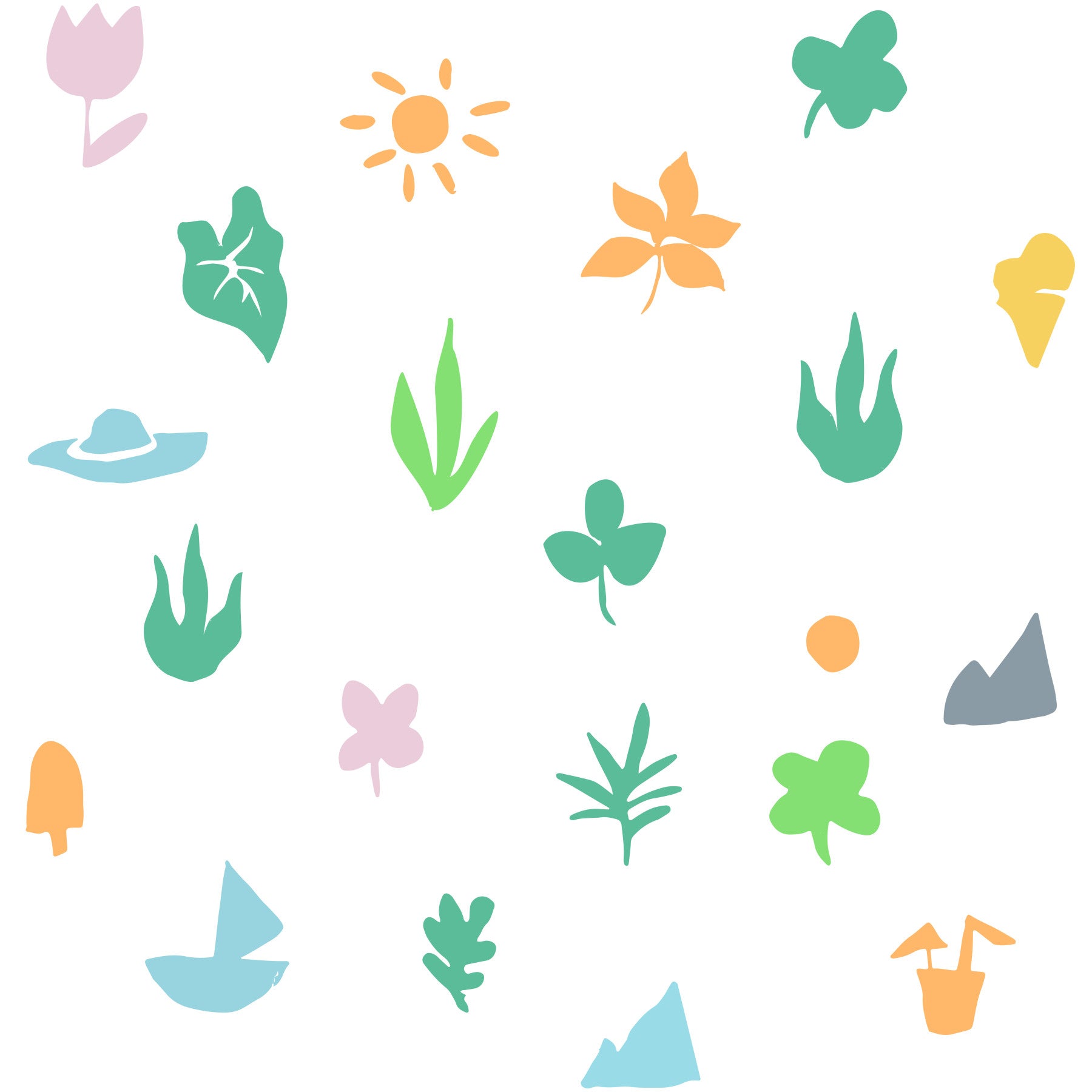Papier peint motif griffonnage d'été