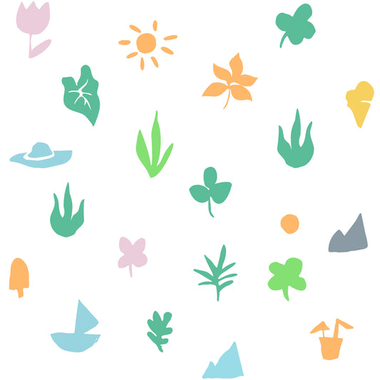 Tapeta z letnim wzorem doodle