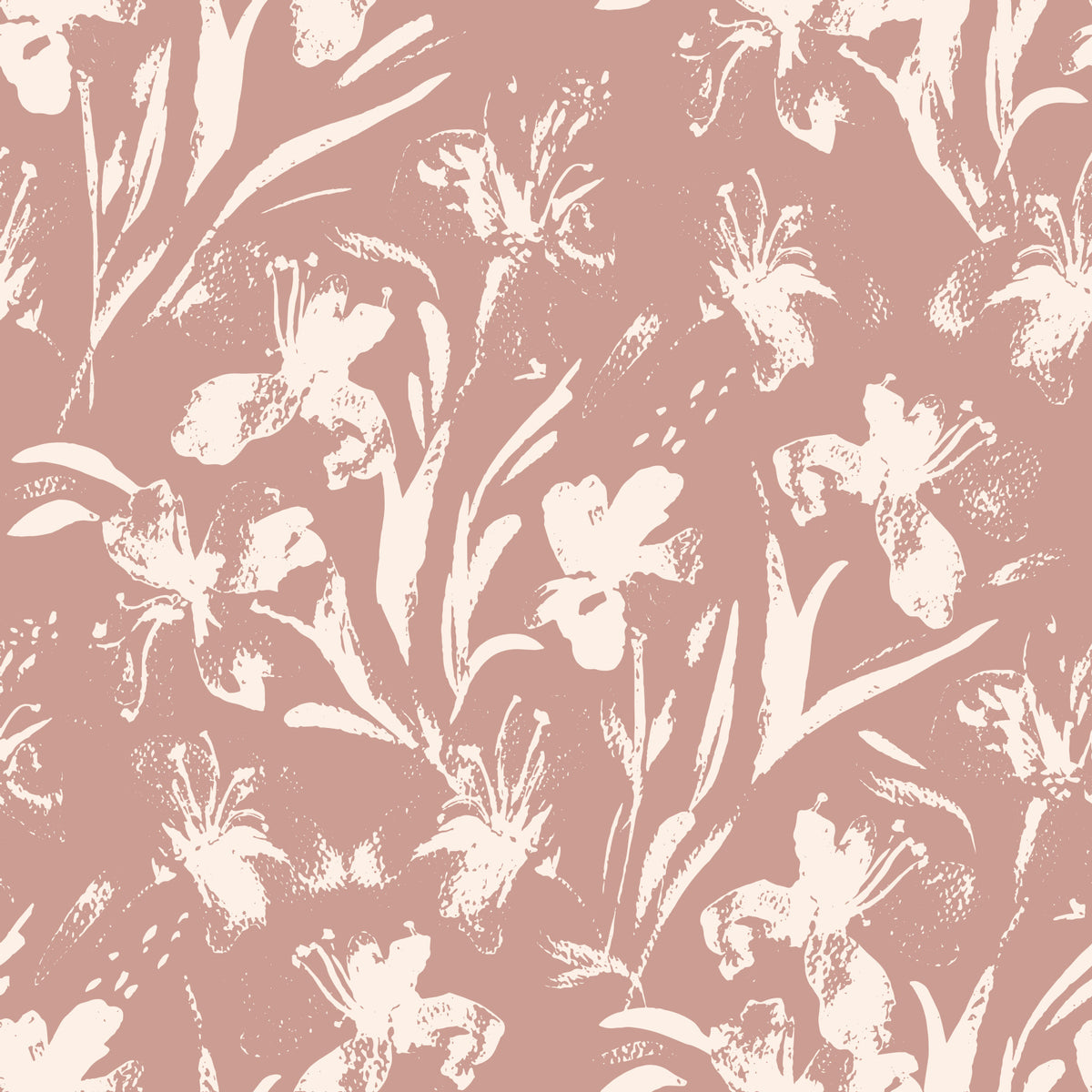 Abstract Floral Earthy Print Wallpaper⁠ in your room — zoomed