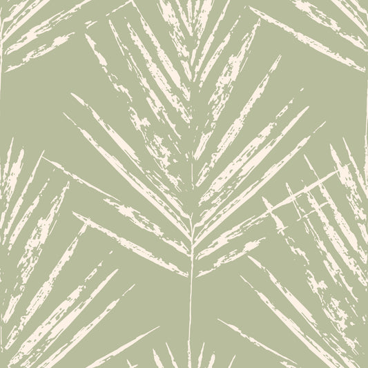 Papier peint esquisse de feuille verte douce