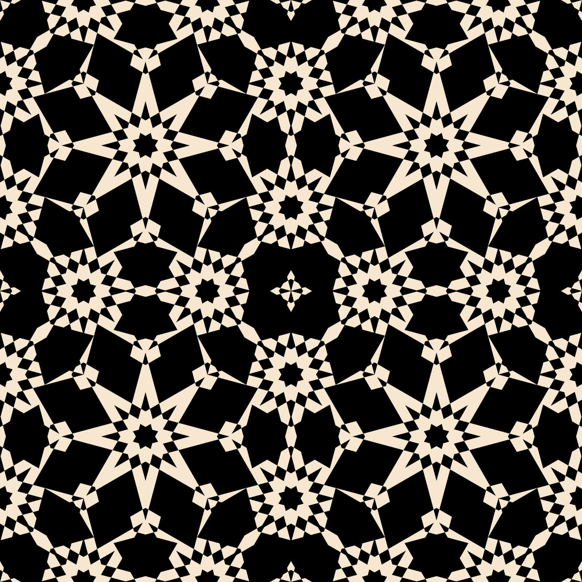 Geometrisk arabesk monokromatisk gitter tapet in your room — zoomed